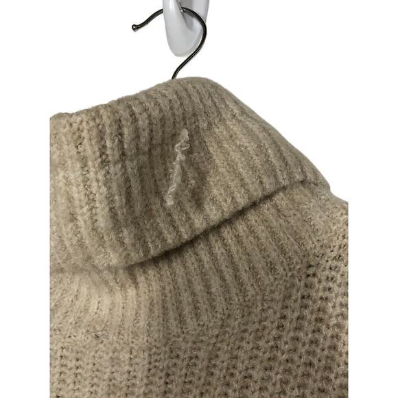 Steve Madden Abbie Sweater Dress Knit Turtleneck Long Sleeve Mini Oatmeal Small - Picture 4 of 11
